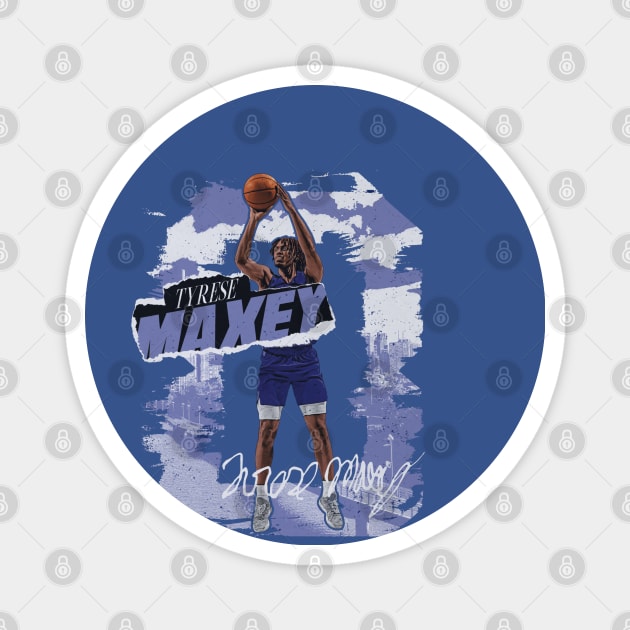 Tyrese Maxey Philadelphia Rough Magnet by ClarityMacaws